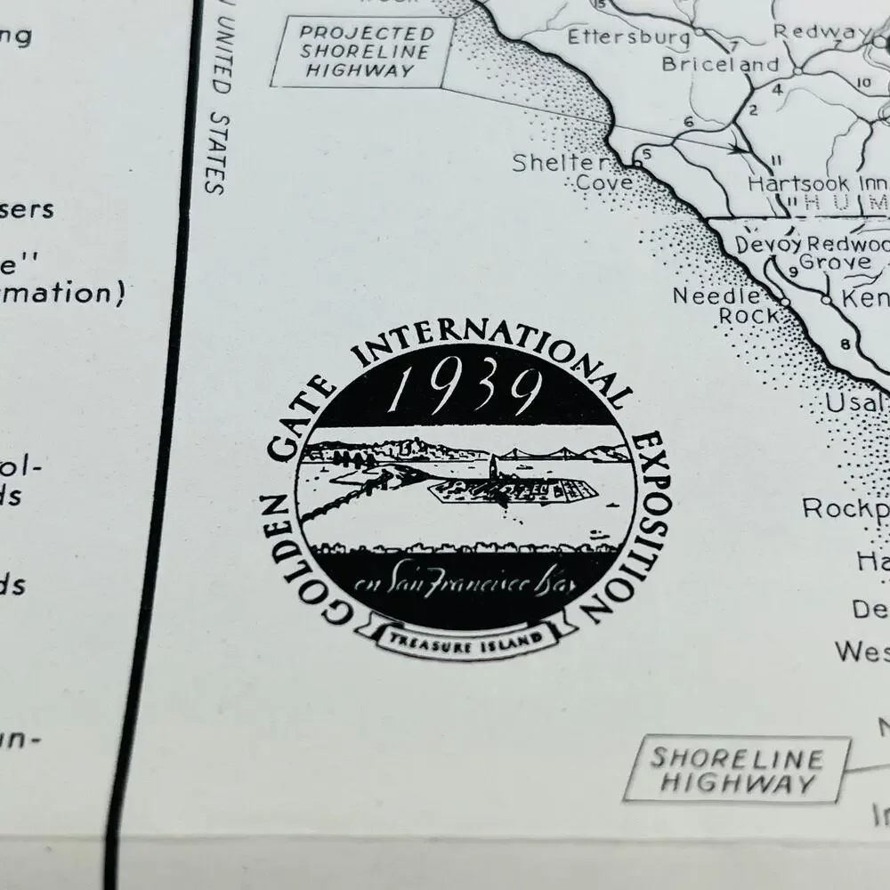 1939 SAN FRANCISCO TOURIST SIGHTSEEING MAP PAMPHLET WORLD’S FAIR GOLDEN GATE A1